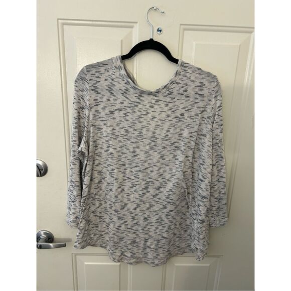 LOFT Grey Sweatshirt Low Back Long Sleeves Light Stretchy Comfy SOFT! SZ XL - Picture 6 of 9
